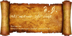 Hümpfner József névjegykártya